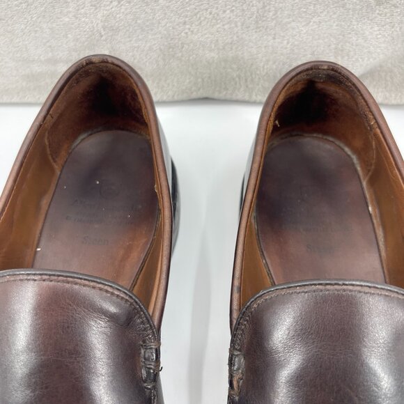 Allen Edmonds Steen Dark Brown Slip On Split Toe Loafers Dress Shoes - Picture 5 of 15